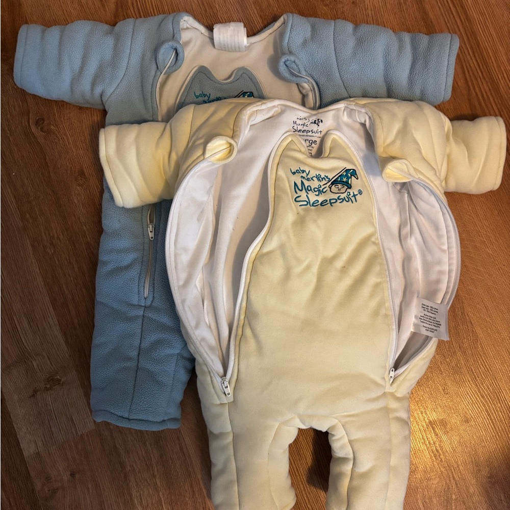 Baby Sleep Suit - Blue and Cream